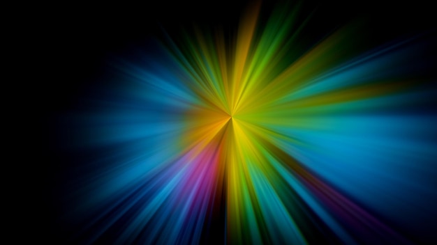 Abstracción multicolor sobre fondo negro renderizado detallado de alta calidad
