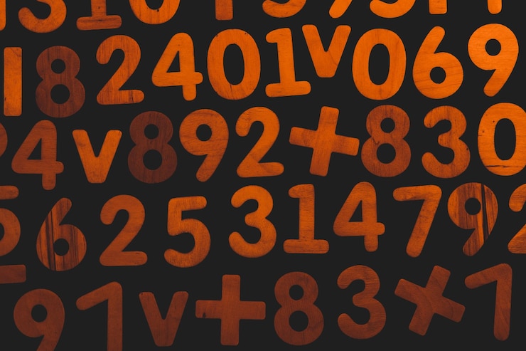 Foto abstracción de textura de números