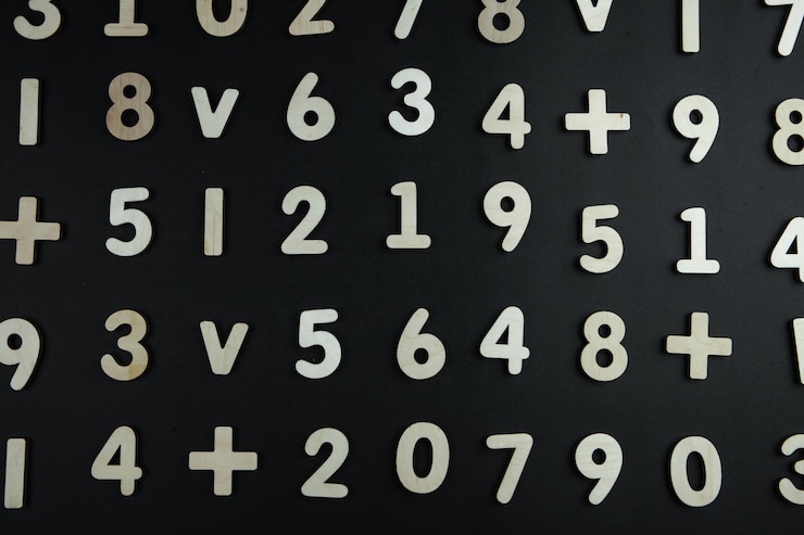 Foto abstracción de textura de números.