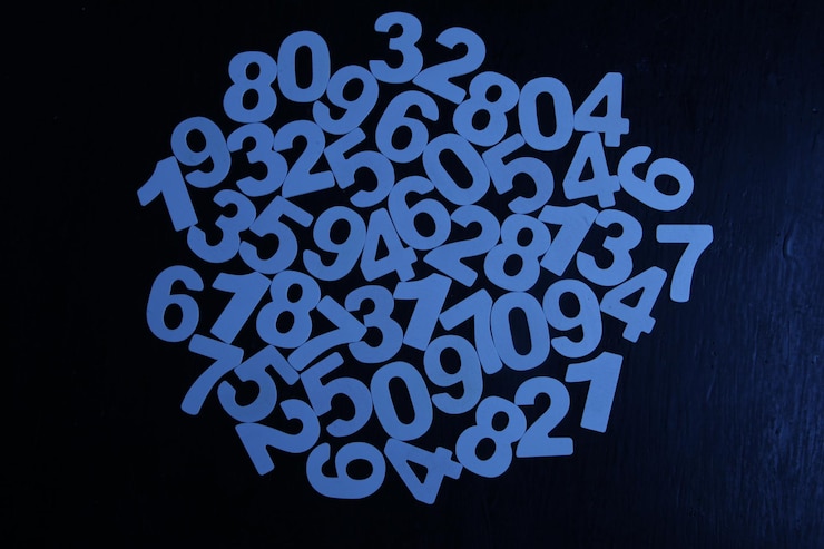 Foto abstracción de textura de números.