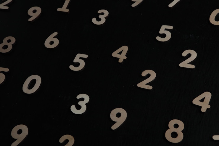 Foto abstracción de textura de números.