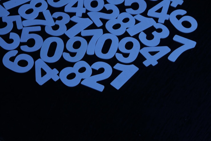 Foto abstracción de textura de números.