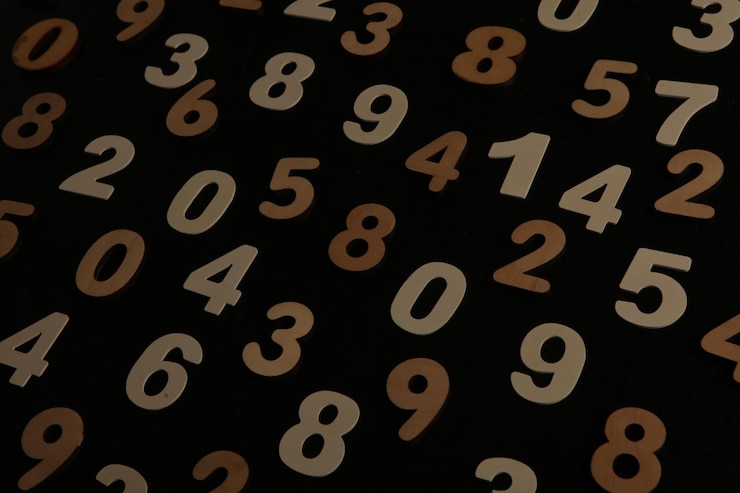 Foto abstracción de textura de números.