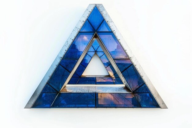 Abstracciones arquitectónicas signo triangular sobre fondo blanco