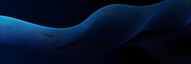 Abstract 3D blaue Wellen-Technologie Hintergrundlicht sanfter Fluss Cyberspace modernes futuristisches Banner