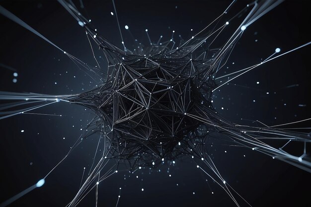 Abstract 3D-Rendering futuristischer Punkte und Linien Computer geometrische digitale Verbindungsstruktur