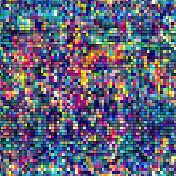 Foto abstract 8bit estilo pixel art fundo com quadrados vibrantes padrão sem costura mosaico pixelado colorido arte digital retro
