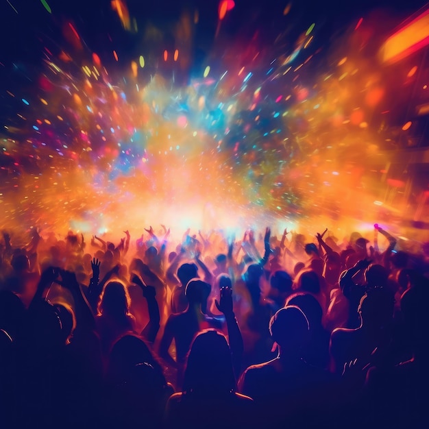 Abstract Background Party Concert Concept Party people concept Crowd feliz e alegre no clube