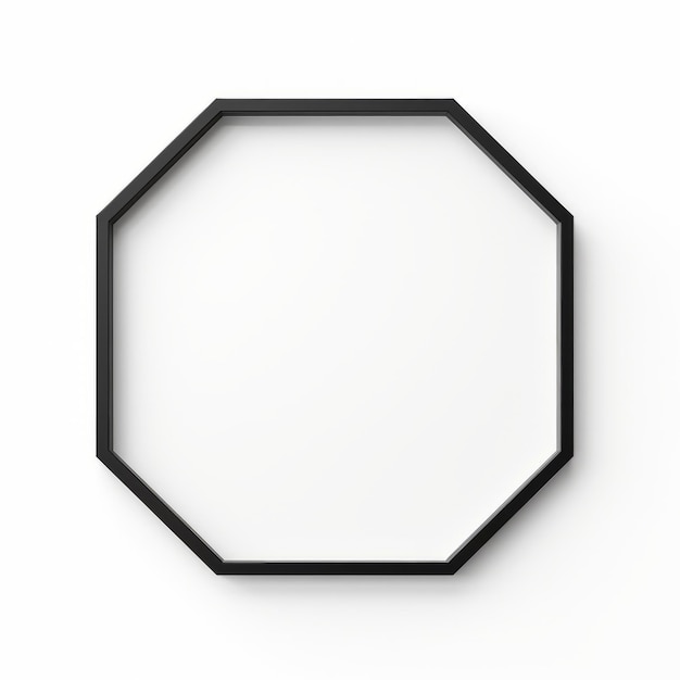 Foto abstract black octagon frame 3d rendering on white background (quadro octogonal preto em 3d em fundo branco)