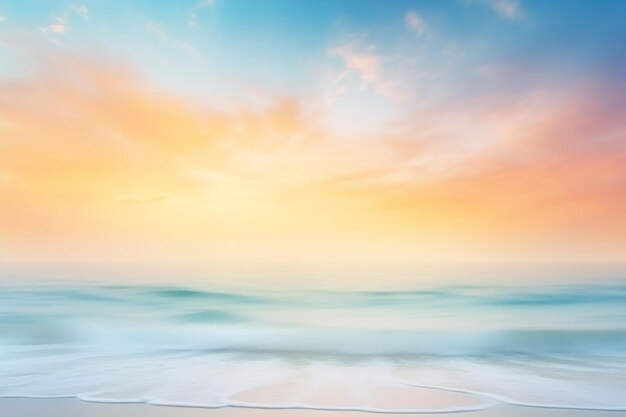 Foto abstract blur beach com branco amarelo e azul