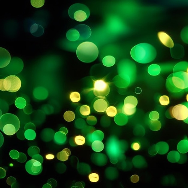 Abstract blur bokeh fundo de bandeira Bokeh dourado em fundo preto esmeralda desfocado