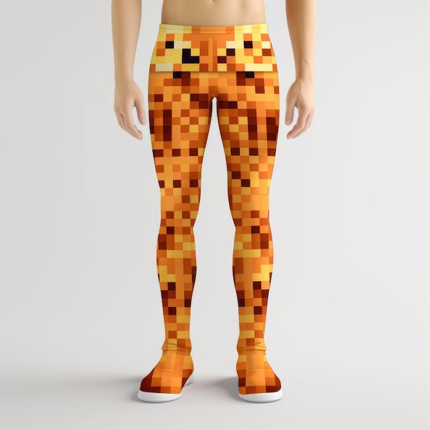 Abstract Cats Leggings pixelado 8bit estilo Minecraft para hombres