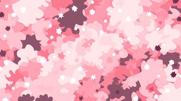 Abstract Cherry Blossoms Camo Texture Pattern Flores cor-de-rosa Desenho único para a indústria têxtil