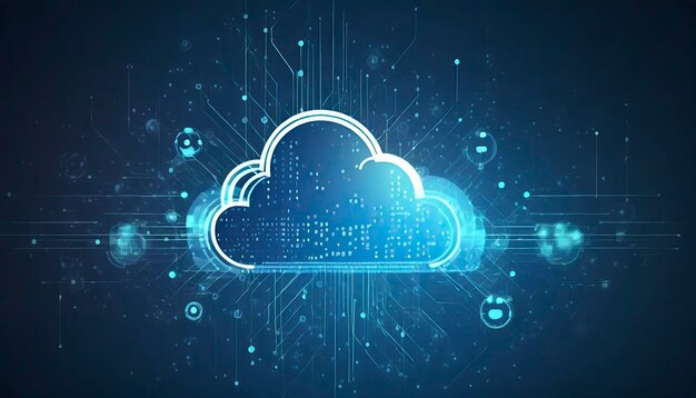 Abstract Cloud-Computing-Konzept Futuristische Cloud-Verbindungstechnologie Hintergrund