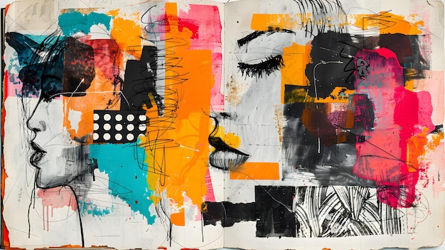 Abstract Collaje que celebra la belleza y la diversidad de las mujeres
