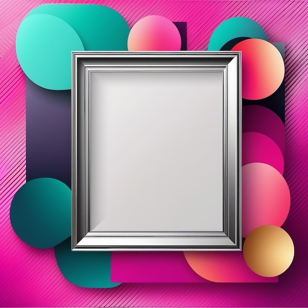 Foto abstract color frame border background frame mockup design for advertisement