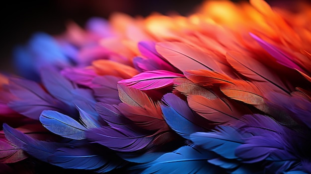 _Abstract_colorful_bright_feather_closeupGene_bbImagen fotográfica de fondo de pantalla HD 8K