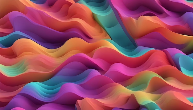 Abstract Colorful Gradient 3d Wave Background Wallpaper