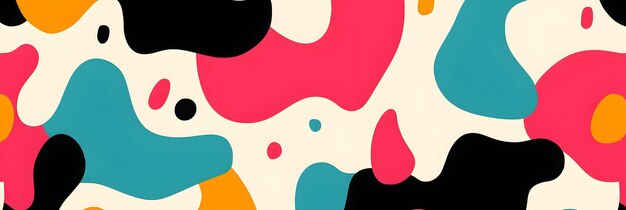 Abstract Colorful Shapes Seamless Pattern Los tonos vibrantes crean un diseño moderno dinámico perfecto para varias aplicaciones Ideal para impresiones textiles, fondos y más