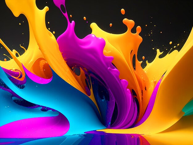 Abstract colorful splash 3d background generative ai background design único e lindo