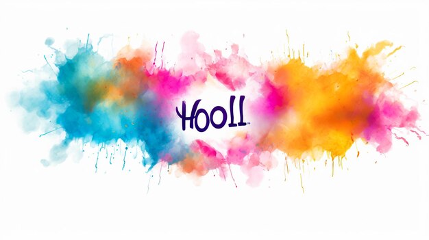 Abstract colorido feliz holi fundoIlustração do festival de cores com pó de cor arco-íris no texto holi