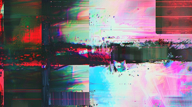 Abstract Digital Pixel Noise Glitch Error Vídeo antigo VHS Danos de fundo