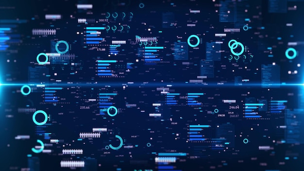 Abstract Digitale Datenvisualisierung von Technologie und Netzwerk