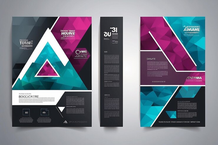 Foto abstract dreieckbroschüre flyer design vektor vorlage in a4-größe