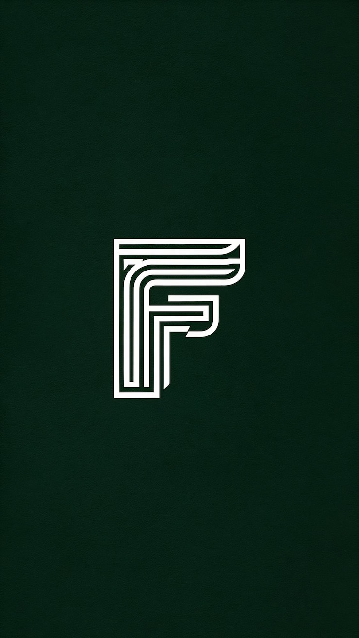 Foto abstract f letra linear logotipo da empresa ícone sinal design vetorial com cartão de visita de marca