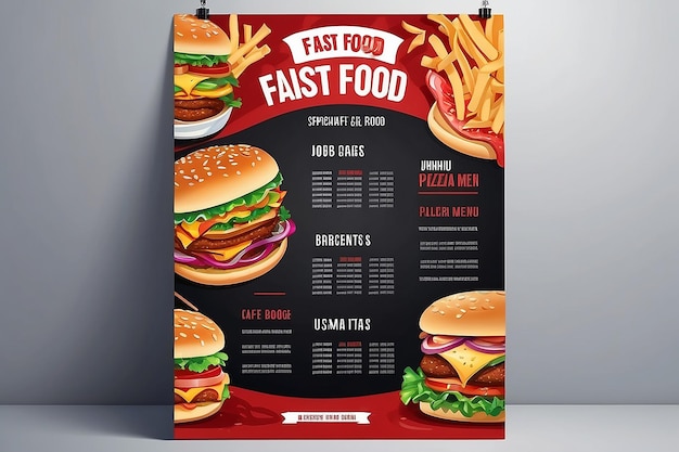 Abstract Fast Food Flyer Design Template cozinhar café e restaurante menu comida encomendar junk food