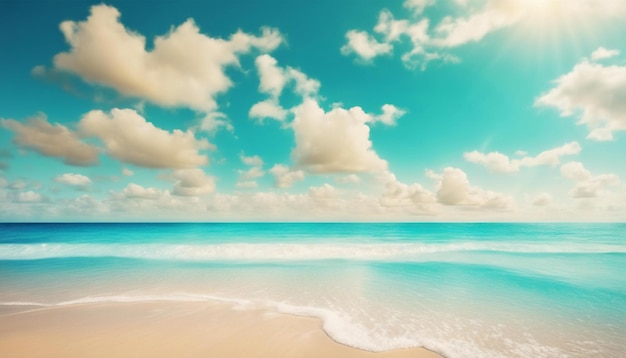 Abstract focado fundo Praia de verão tropical com areia dourada oceano turquesa e céu azul