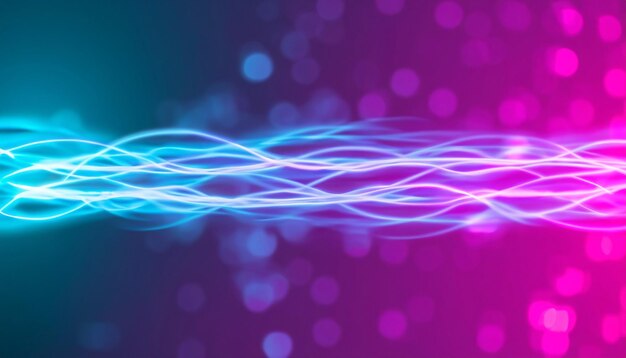 Foto abstract futuristic background with pink blue neon lines glowing in ultraviolet light and bokeh lights