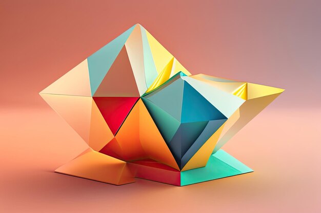 Foto abstract geometrische orange cube-generative ki