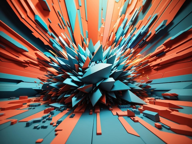 Foto abstract geometrischer hintergrund explosion von macht und dynamik