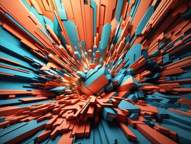 Foto abstract geometrischer hintergrund explosion von macht und dynamik