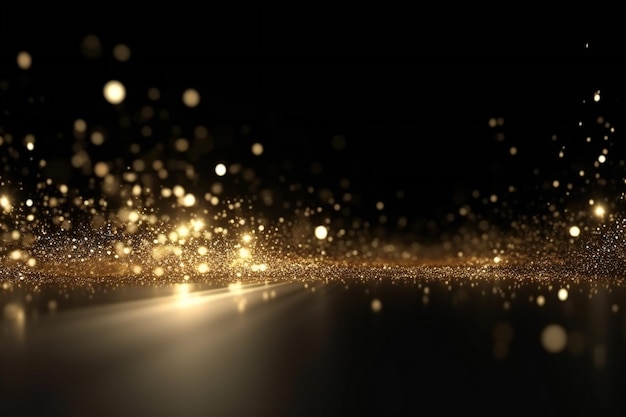 Abstract Glitter Vintage Lights Hintergrund Gold und Schwarz defokussiert