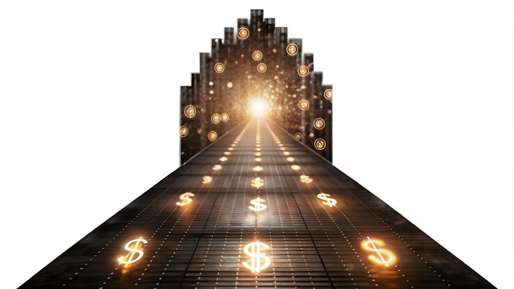 Foto abstract glowing savings flat pathway concept arte digital ilustração do sucesso financeiro com br