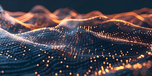 Abstract glowing technology network triangle background with big data connections 3D rendering in high resolution Concept Technology Abstract Art Glowing Network 3D Rendering (tecnologia abstrata de glowing network com fundo triangular com grandes conexões de dados)