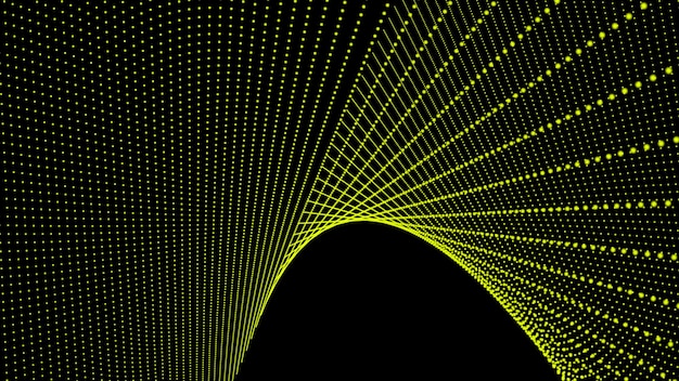 Abstract glowing tunnel of dots in motion