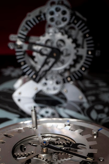 Abstract Grunge Retro Clock Gears Hintergrundfoto