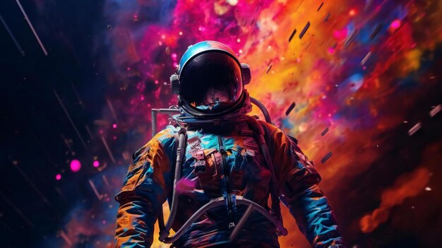 Foto abstract hintergrund regenbogen der astronauten