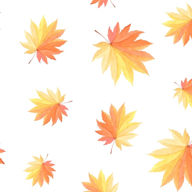 abstract hojas de naranja y amarillo hermosos patrones florales en blanco