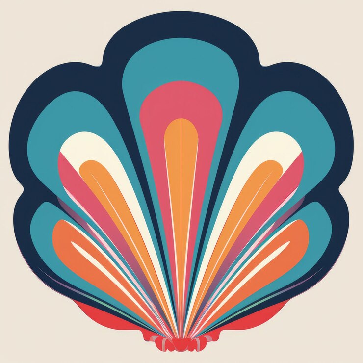 Foto abstract ilustração vetorial de conchas marinhas inspirada no vintage