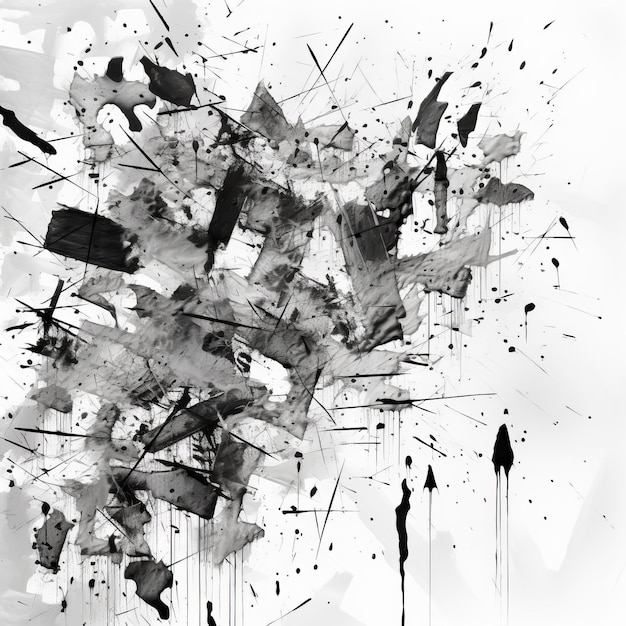 Abstract Ink Splatter Background com traços de cor cinza Ilustração artística