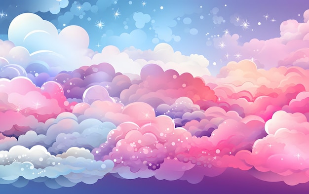 Abstract Kawaii Farbiger Himmel Regenbogen Hintergrund