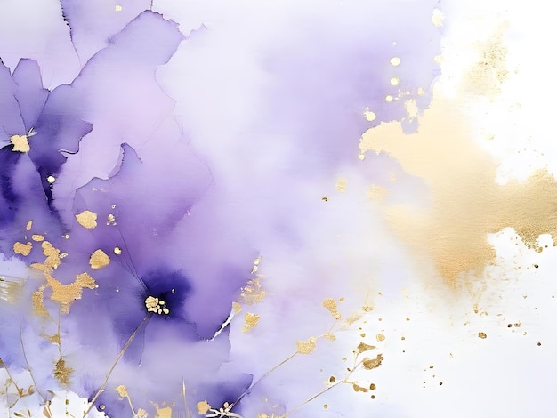 Abstract Lavendel-Gold Aquarellfarbe Tapeten