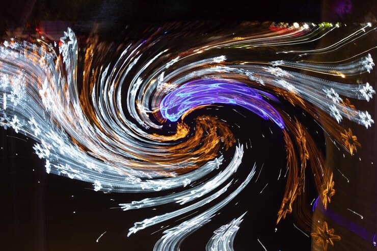 Foto abstract light swirl una fascinante danza de colores y luces