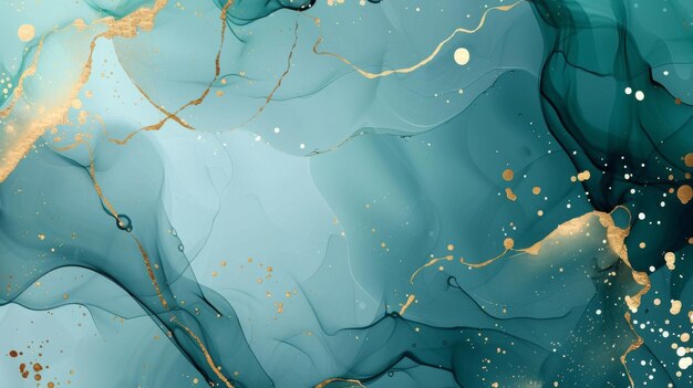 Foto abstract liquid watercolor background with golden lines