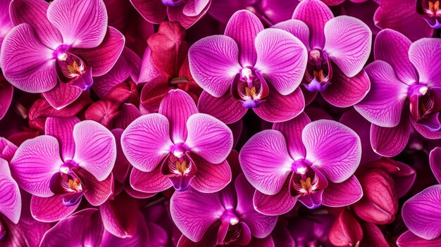 Abstract Magenta-Orchidee-Textur Blütenmuster mit Schwerpunkt auf lebendigen Blütenblattdetails