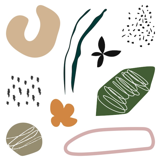 Abstract Memphis png-Sticker-Collage-Elementensatz